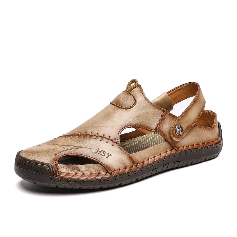 Classic Roman Sandals for Men in Faux Leather