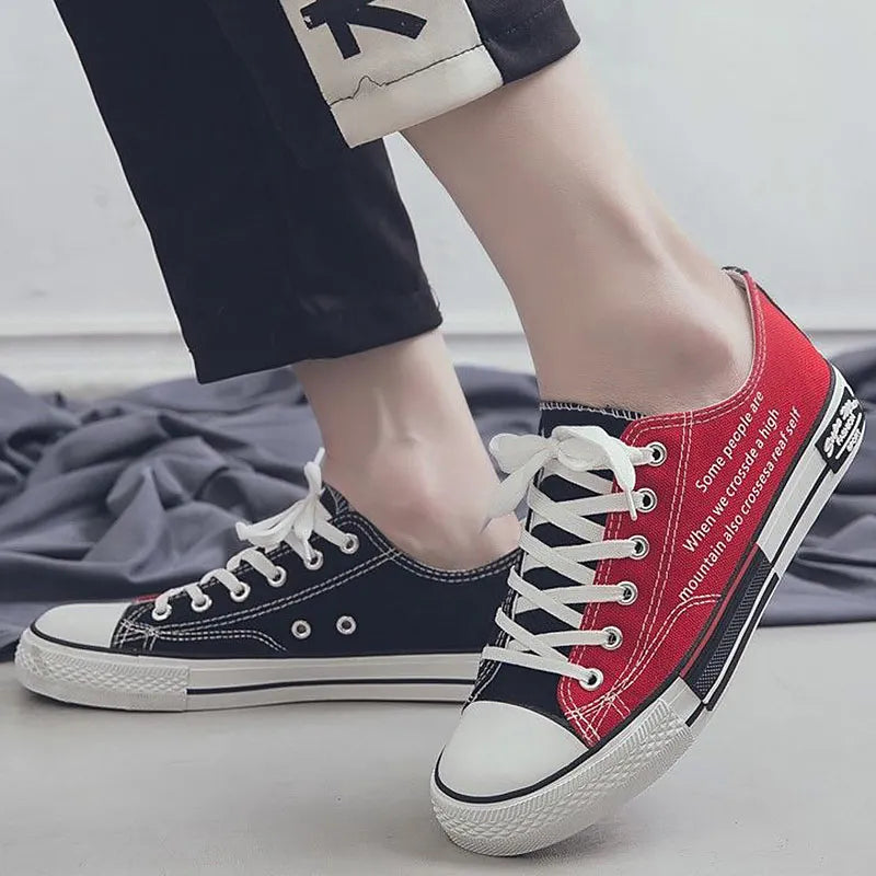 Unisex High Top Lace-Up Sneakers - Casual Canvas and Rubber Shoes