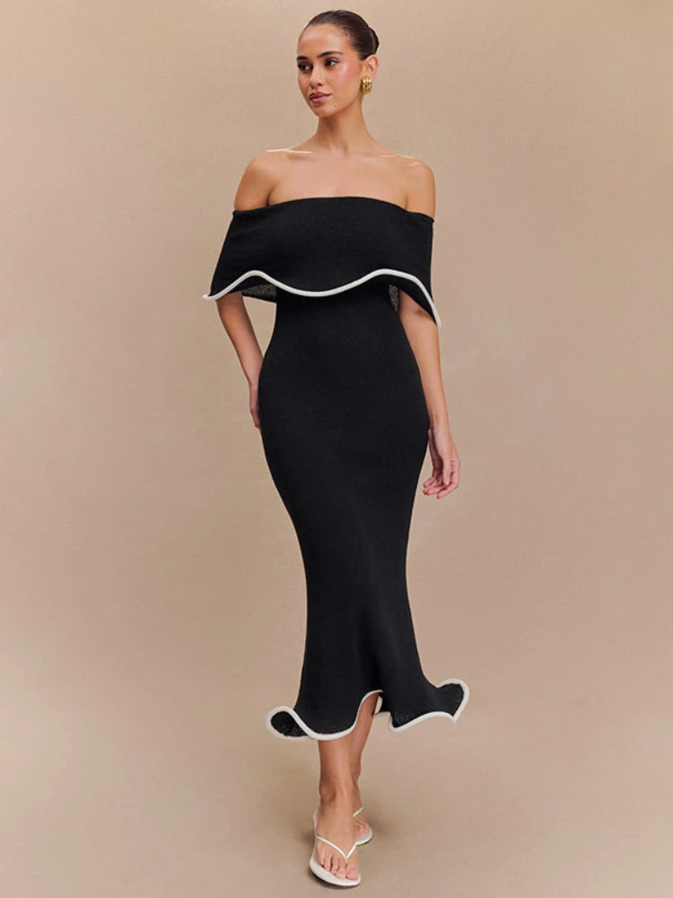 Women's High Waist Loose Sling Dress – Elegant Backless Square Collar Sleeveless Long Dress