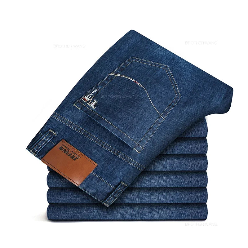 Men's Slim Fit Straight Leg Jeans - Classic Casual Denim Pants for Men