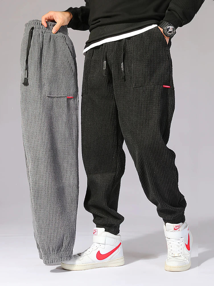 Men's Fleece Corduroy Loose Joggers