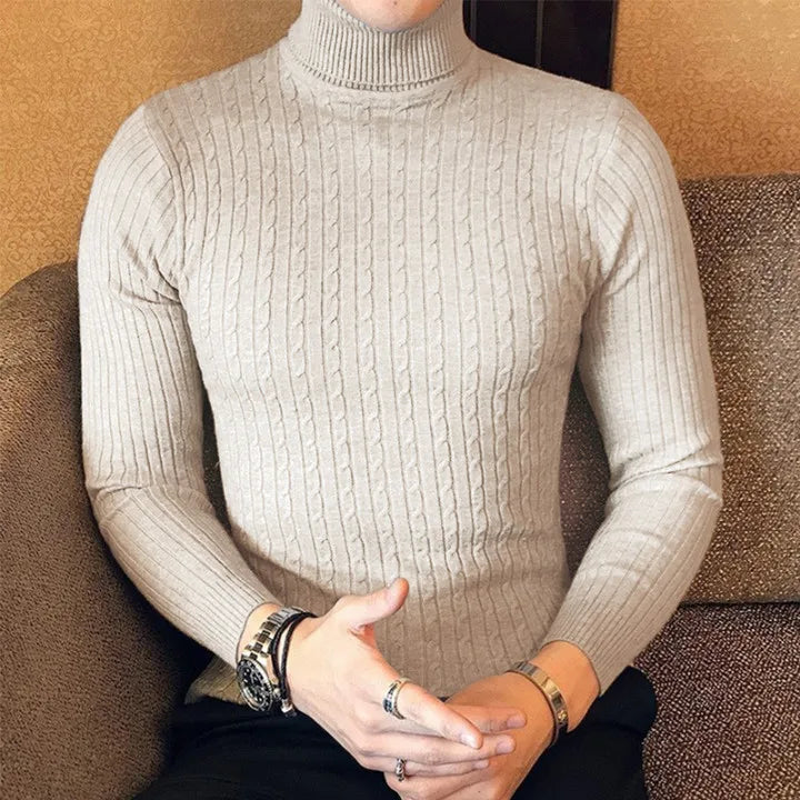 Men's Thick Knitwear Long Sleeve Turtleneck Sweater