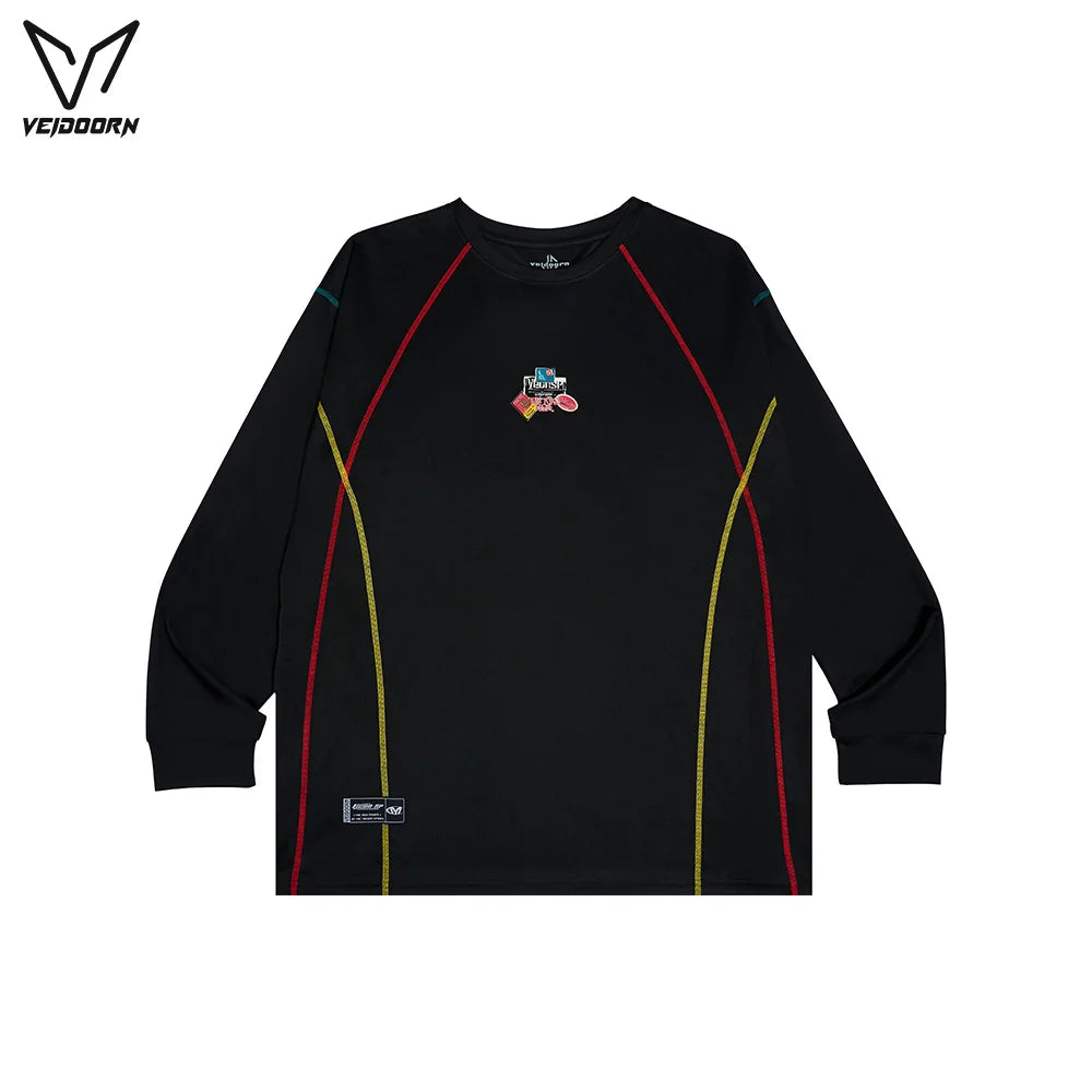 Veidoorn Men's Breathable Long Sleeve Athletic Sweater - Loose Fit, Comfortable Men's Sportswear