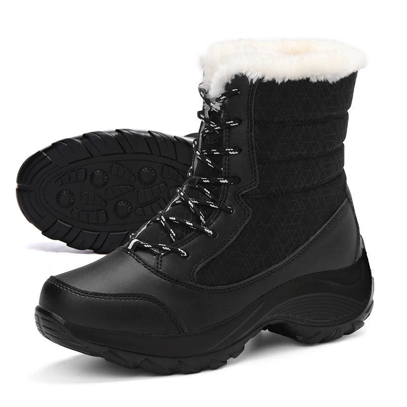 Women's Non-Slip Fur-Lined Ankle Boots - Various Colors