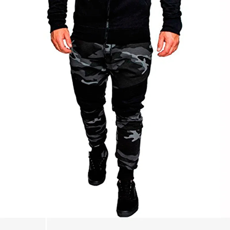 Men's Slim Fit Stretchy Camouflage Drawstring Sweatpants