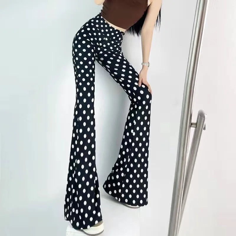 Women's Slim High Waist Striped Flare Pants