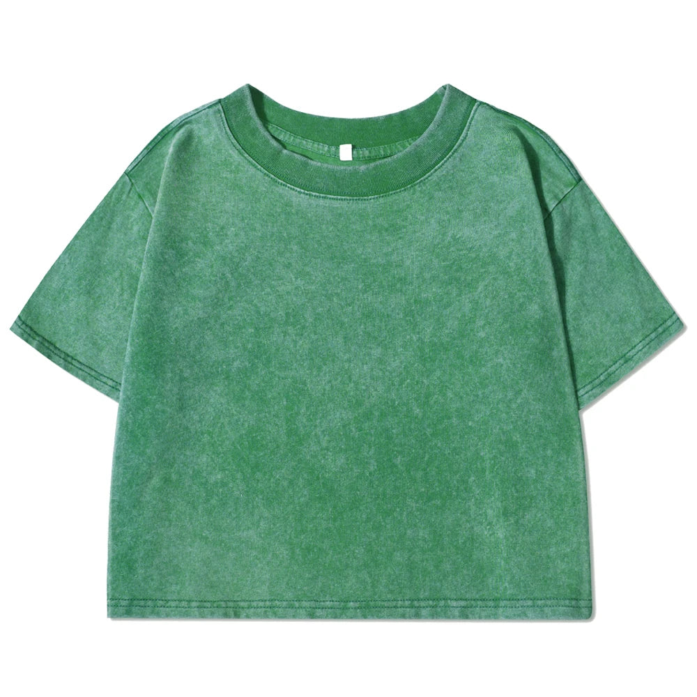 Women's Slim Fit Washed Cropped T-Shirt