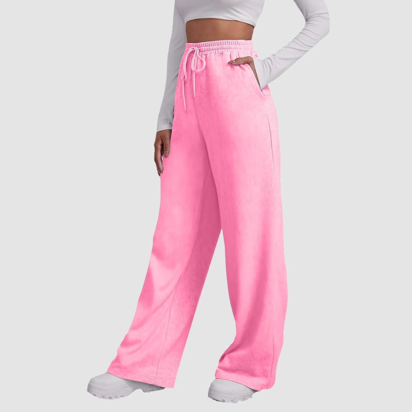 Women's Fleece-Lined Wide Leg Sweatpants/Joggers