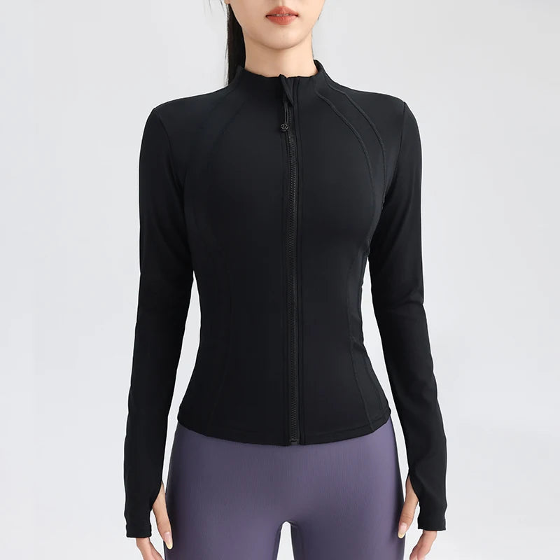 Women's Slim Fit Long Sleeve Zipper Sweater Jacket