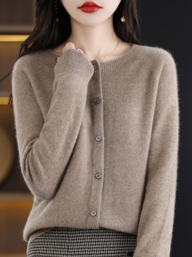 Women's Long Sleeve Merino Wool Cardigan