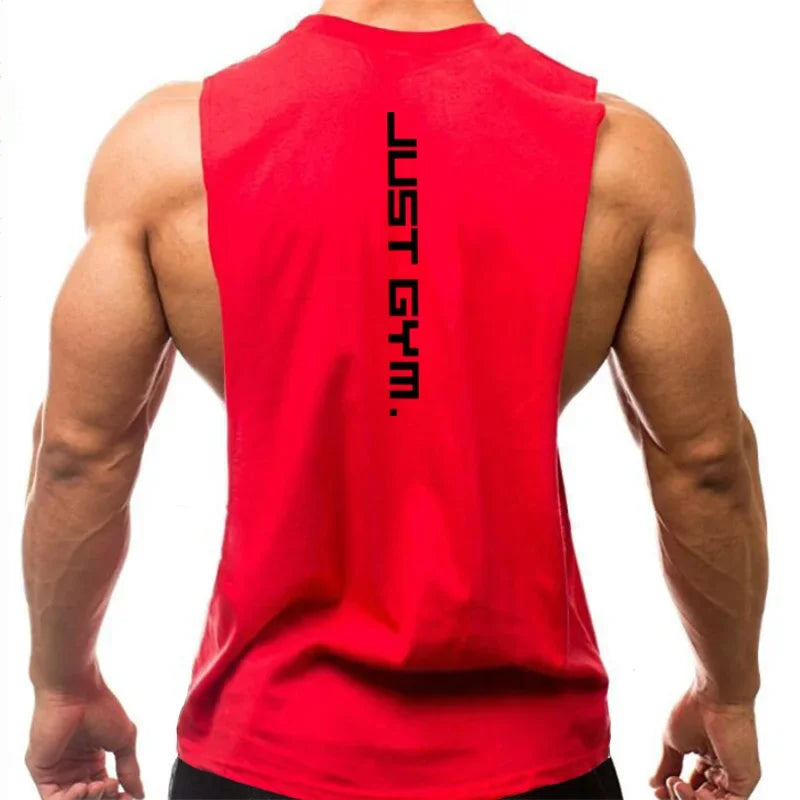 Just Gym Men's Fitness Tank Top - Side Cut Tee for Optimal Performance and Style