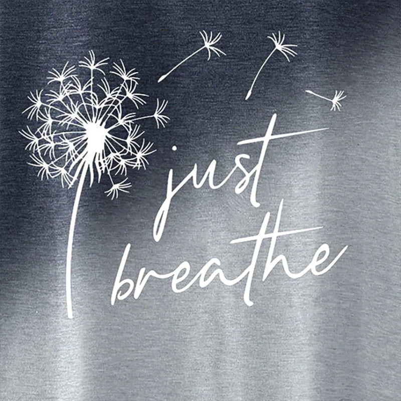 Women's Oversized Dandelion Print T-Shirt with Gradual Design