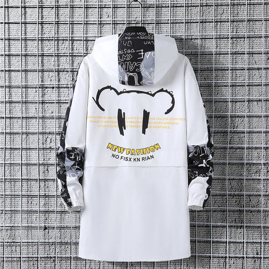 Men's Graffiti Hooded Zip-Up Jacket