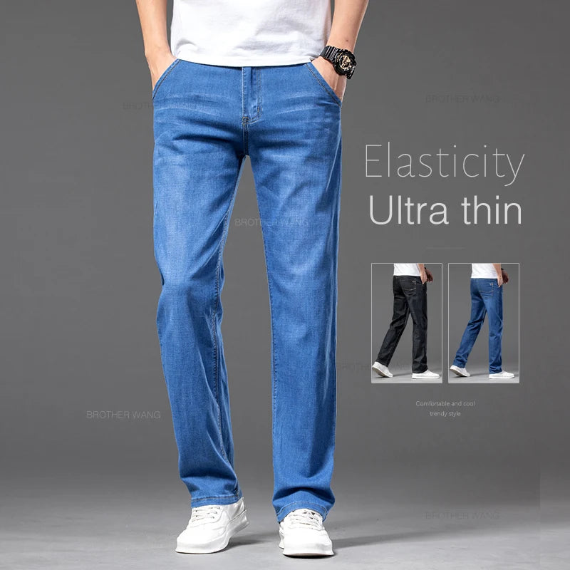 Slim Fit Men's Jeans - Straight Fit Casual Stretch Denim Pants for Men