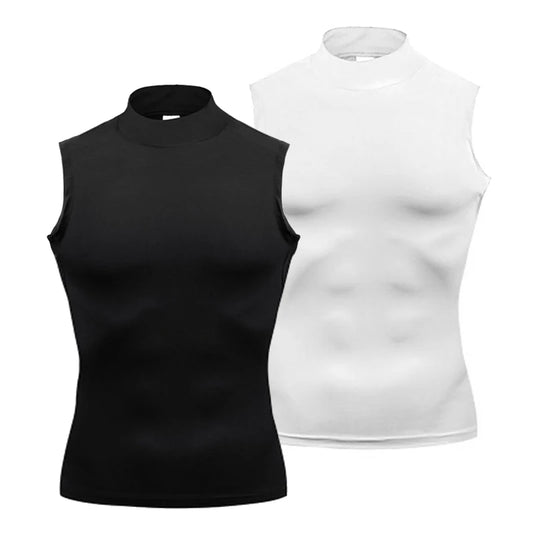 Men's Compression Shirt Vest - Turtleneck Design