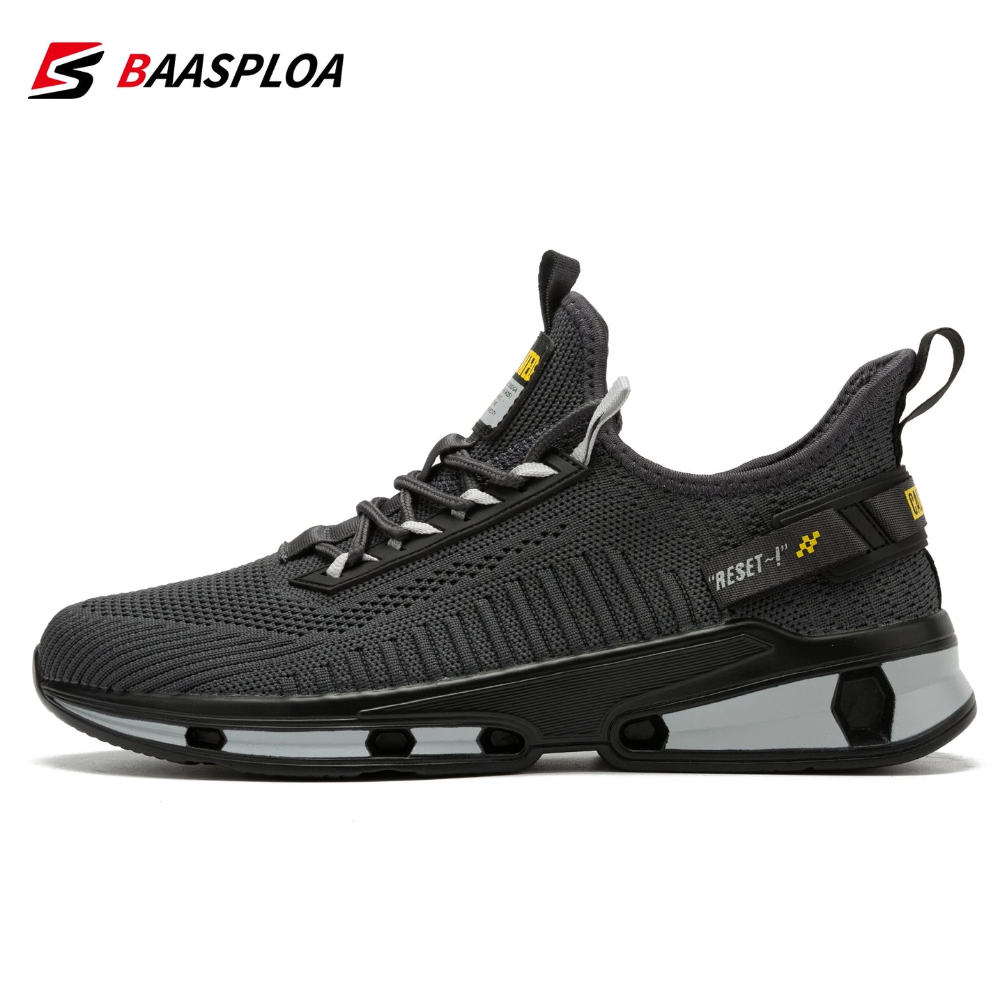 Baasploa Men's Sneakers - Breathable, Anti-Slip, Shock-Absorbing Athletic Shoes