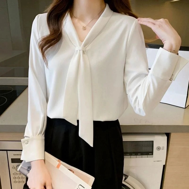 Women's Long Sleeve Chiffon Blouse Shirt