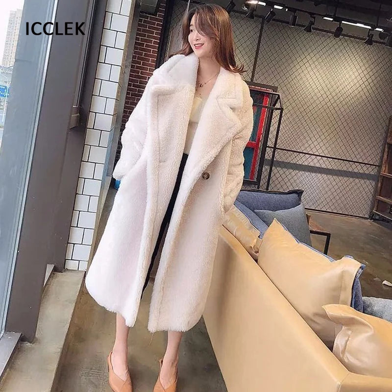 Women's Casual Loose Fit Faux Fur Coat – Thick, Warm, and Luxuriously Cozy Jacket