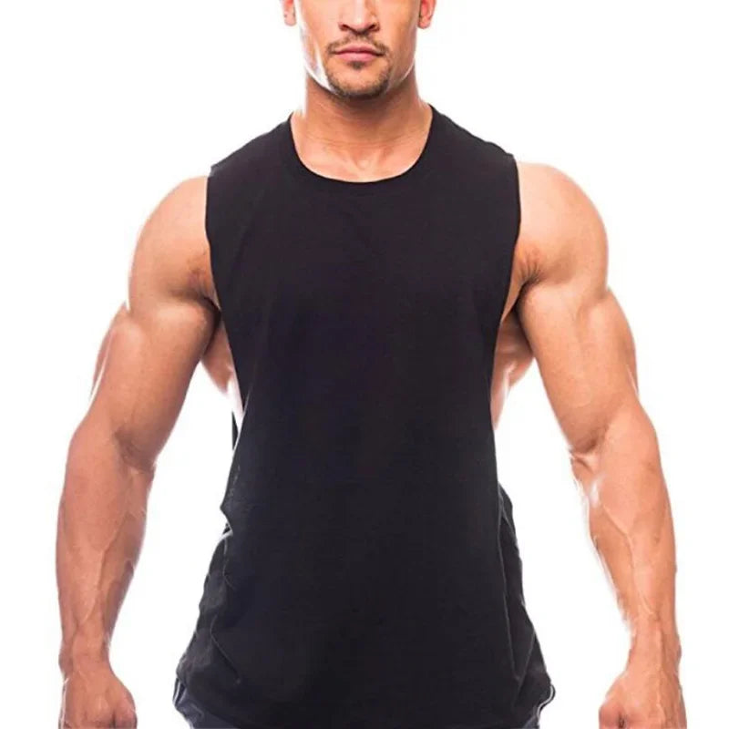 Just Gym Men's Fitness Tank Top - Side Cut Tee for Optimal Performance and Style