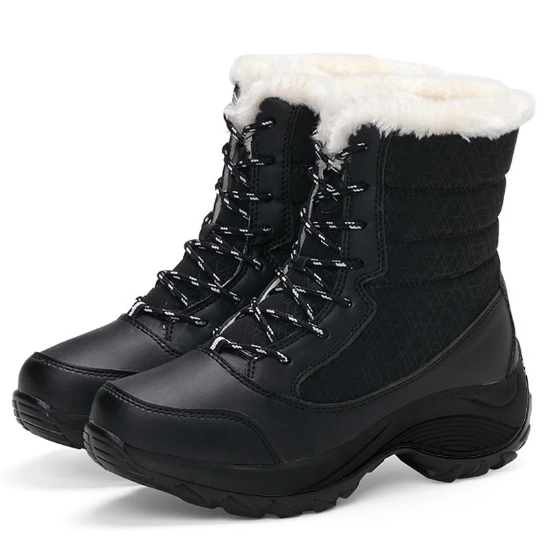 Women's Non-Slip Fur-Lined Ankle Boots - Various Colors