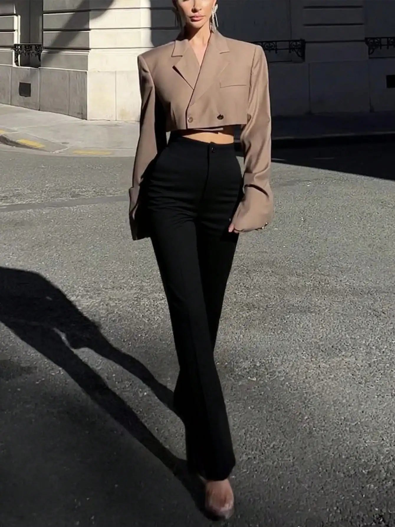 Women's Elegant High-Waisted Straight Leg Pants