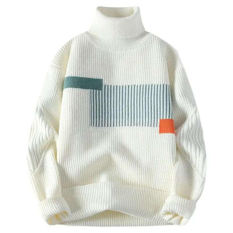Men's Korean Knit Turtleneck Sweater - Stylish Warm Turtleneck for Men