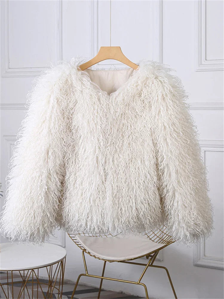 Women's Fluffy Faux Fur Coat & Overcoat – Stylish Warm Winter Outerwear for Women