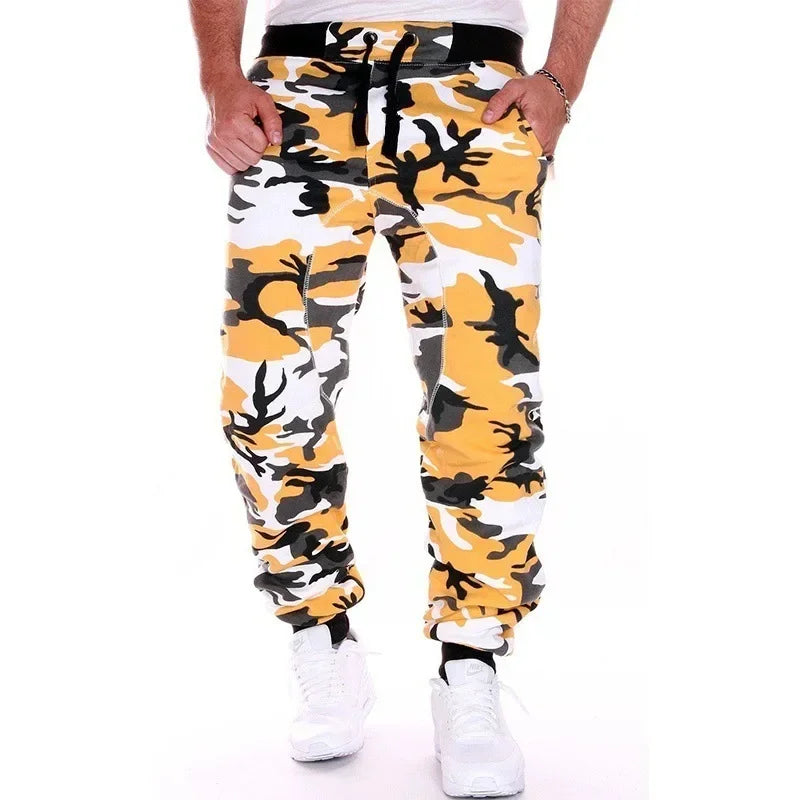 Men's Slim Fit Stretchy Camouflage Drawstring Sweatpants