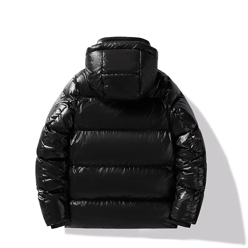 Men's Hooded Zipper Puffer Parka Jacket - Insulated Padded Winter Coat