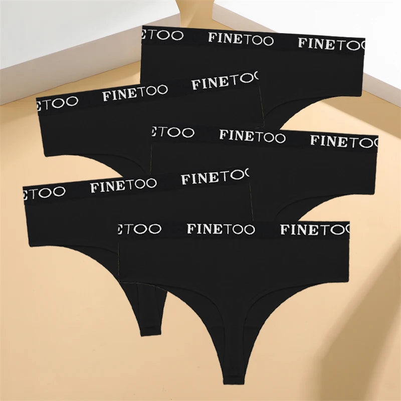 5-Pack Women’s High-Waist Seamless Cotton Thongs – Comfortable, Elastic, and Durable Underwear for Women