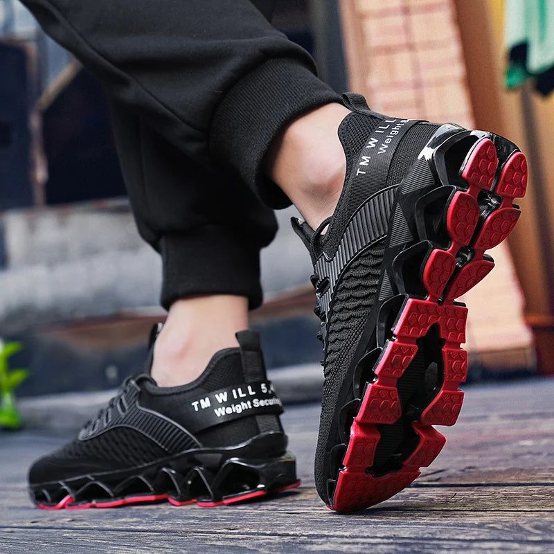 Men's Breathable Soft-Soled Lace-Up Sneakers - Comfortable & Lightweight Athletic Shoes for Men