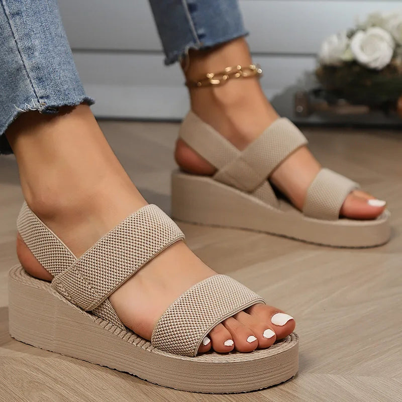 Lightweight Women's Slingback Wedge Sandals with Thick Sole