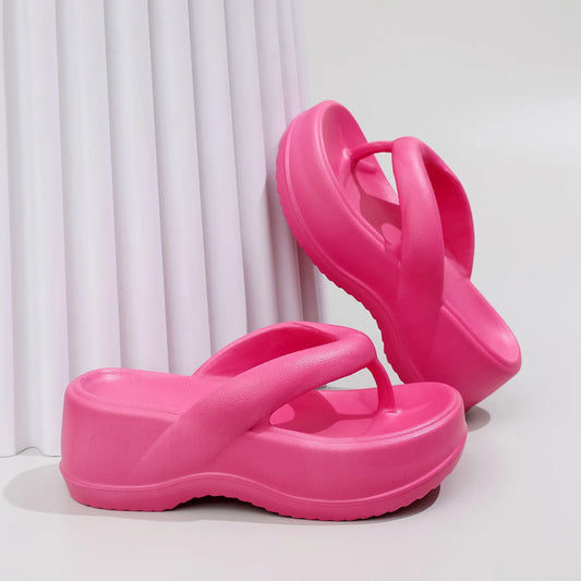 Women's Platform Flip Flops – Soft Sole EVA Slippers with Non-Slip Grip, Comfortable Slides