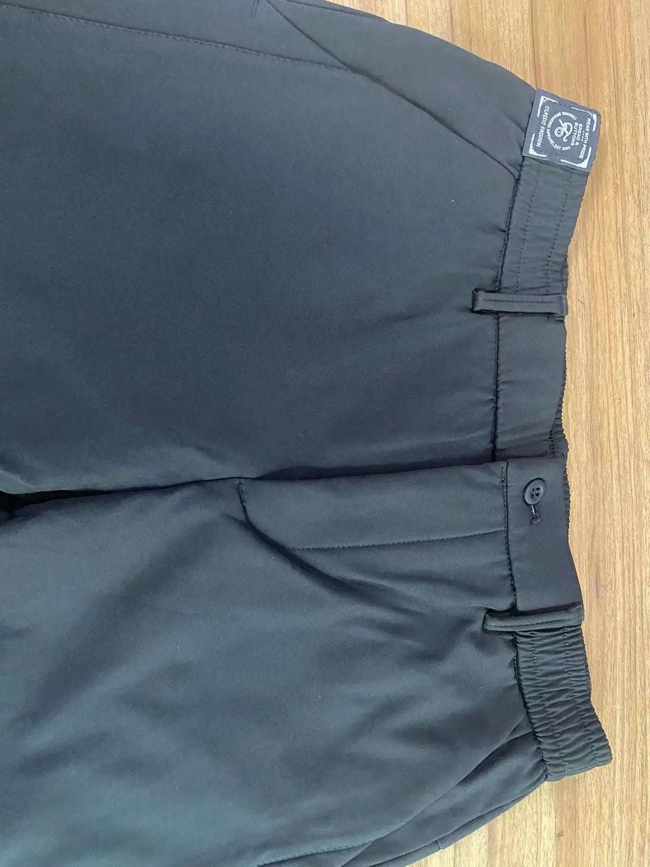 Men's Thick Stretch Slim-Fit Elastic Waist Trousers