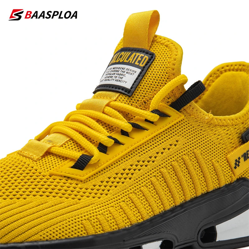 Baasploa Men's Sneakers - Breathable, Anti-Slip, Shock-Absorbing Athletic Shoes