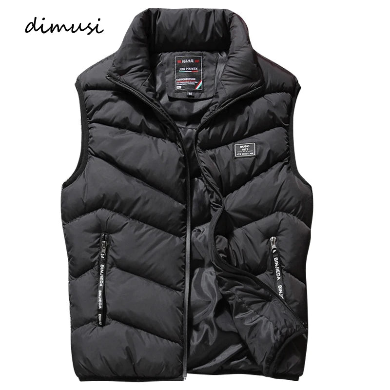 Men's Padded Vest Jacket with Zipper Pockets - Lightweight & Warm