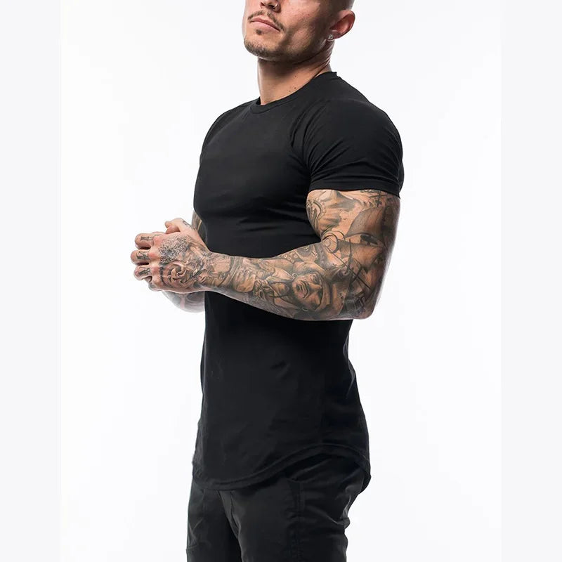 Men's Muscle Fit Short Sleeve T-Shirt - Premium Cotton Fabric - Various Colors