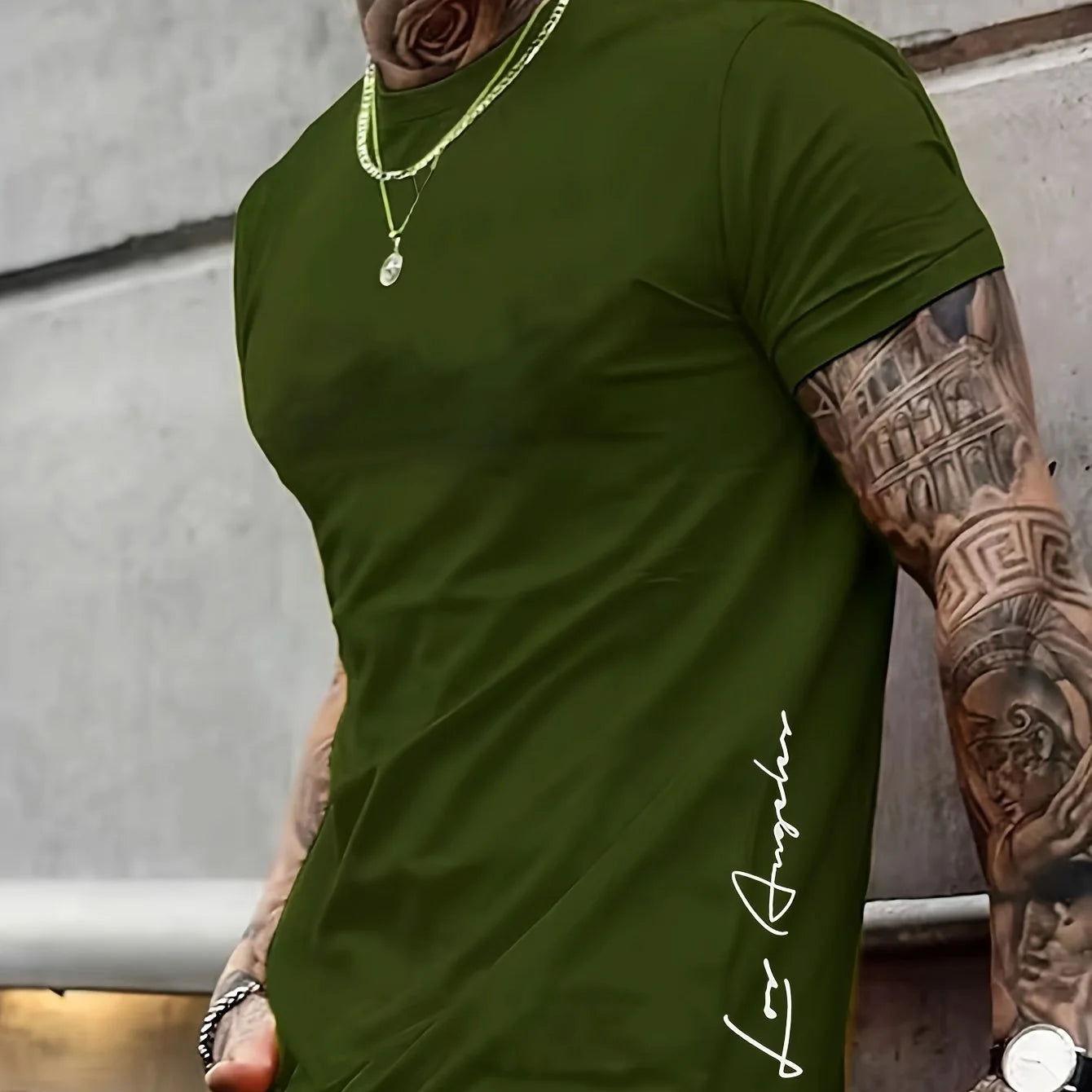 Men's Cotton T-Shirt with Los Angeles Print