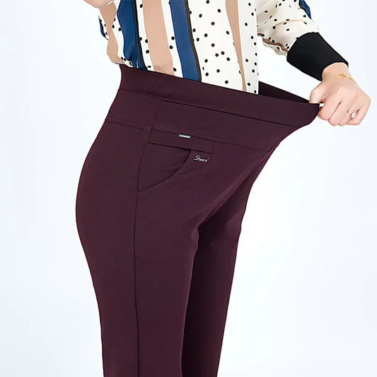Women's High Waist Skinny Elastic Pants
