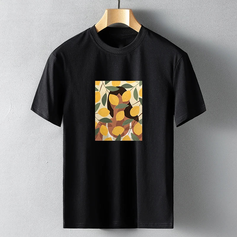 Lemon Print Graphic T-Shirt for Women – Summer Cotton Tee by Hirsionsan