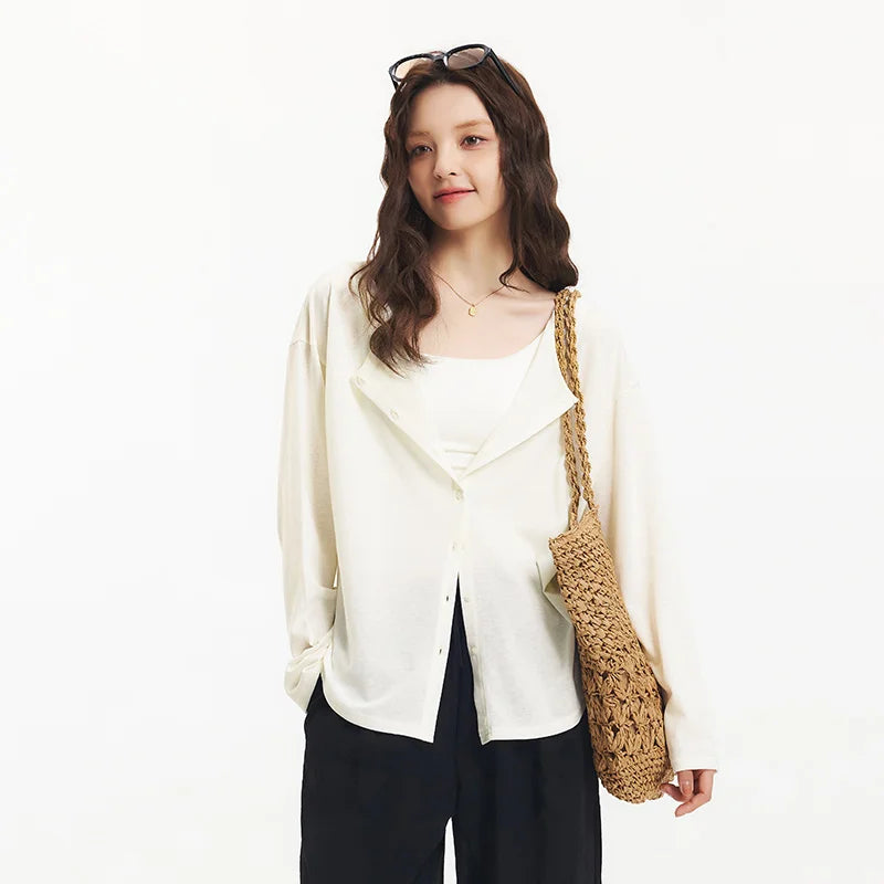 Elegant Women's Long Sleeve Loose Cardigan by Semir - Stylish & Comfortable Layering Essential