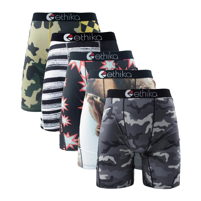 ETHIKA 5-Pack Men's Breathable Mesh Underwear Boxers Shorts
