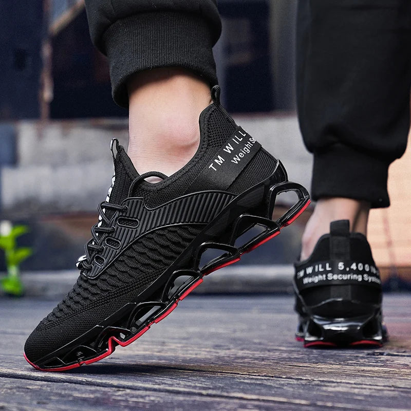 Men's Breathable Soft-Soled Lace-Up Sneakers - Comfortable & Lightweight Athletic Shoes for Men