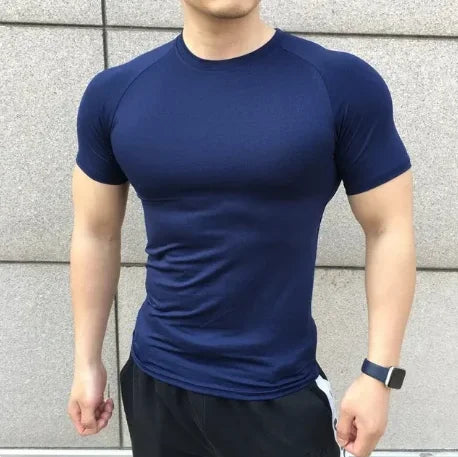Men's Short Sleeve Fitness Compression T-Shirt - Various Colors