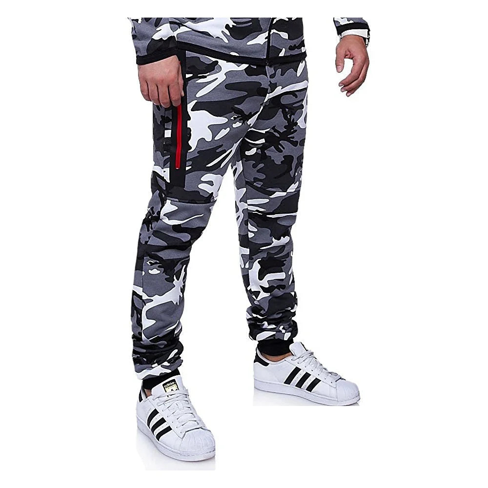 Men's Slim Fit Stretchy Camouflage Drawstring Sweatpants