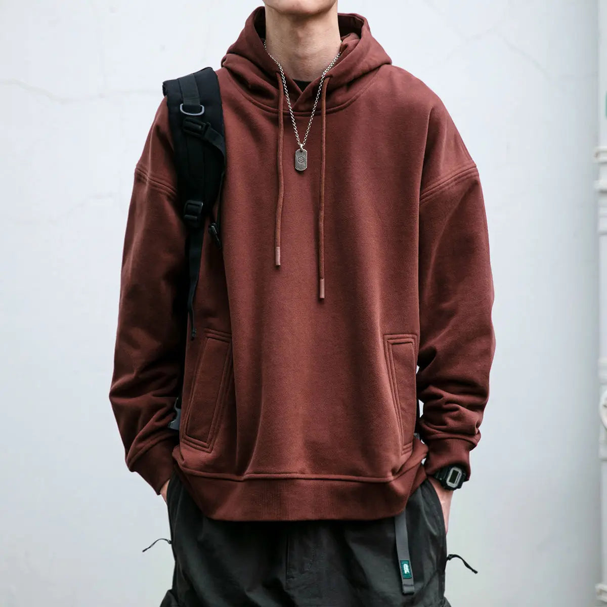 Men's Retro Hooded Loose Fit Sweater