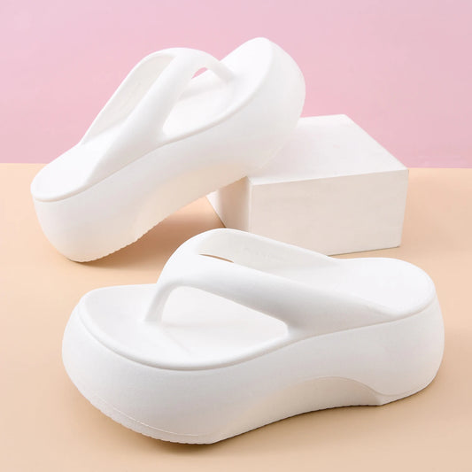 Women's Platform Flip Flops – Soft Sole EVA Slippers with Non-Slip Grip, Comfortable Slides