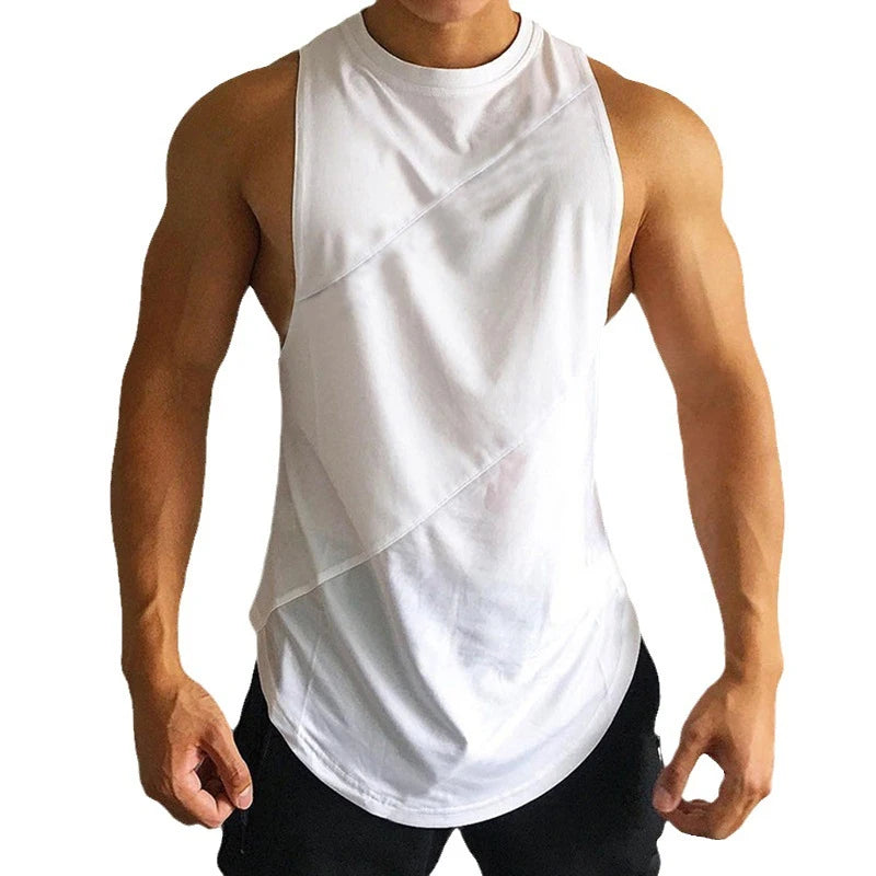 Men's Gym Tank Tops - Fitness Workout Stringer Shirts - Loose Fit Athletic Sleeveless Tank