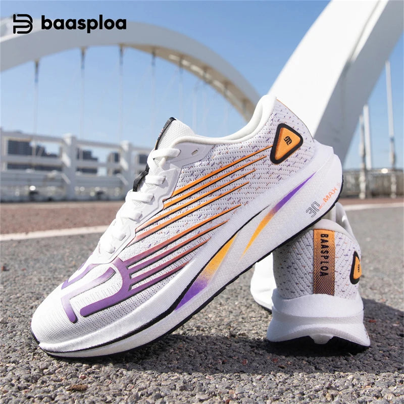 Baasploa Men's Running Shoes - Lightweight Mesh Sneakers with Carbon Plate for Enhanced Performance