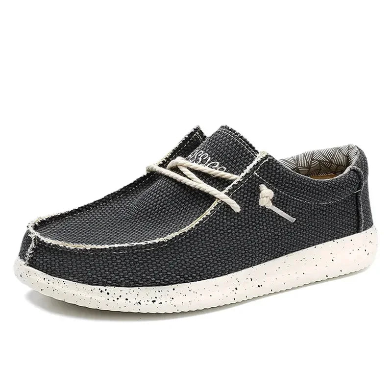 Men's Canvas Denim-Style Sneakers - Breathable Vulcanized Casual Shoes for Men
